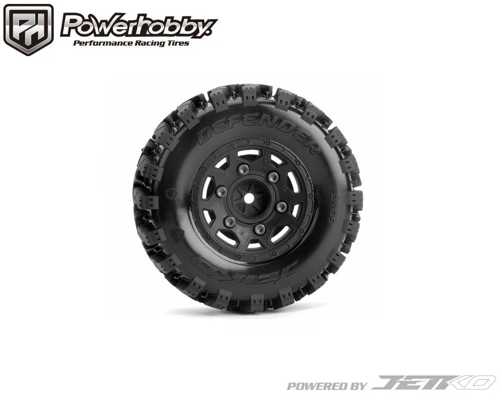Powerhobby Defender SC Belted Tires (2) with Removable Hex Wheels