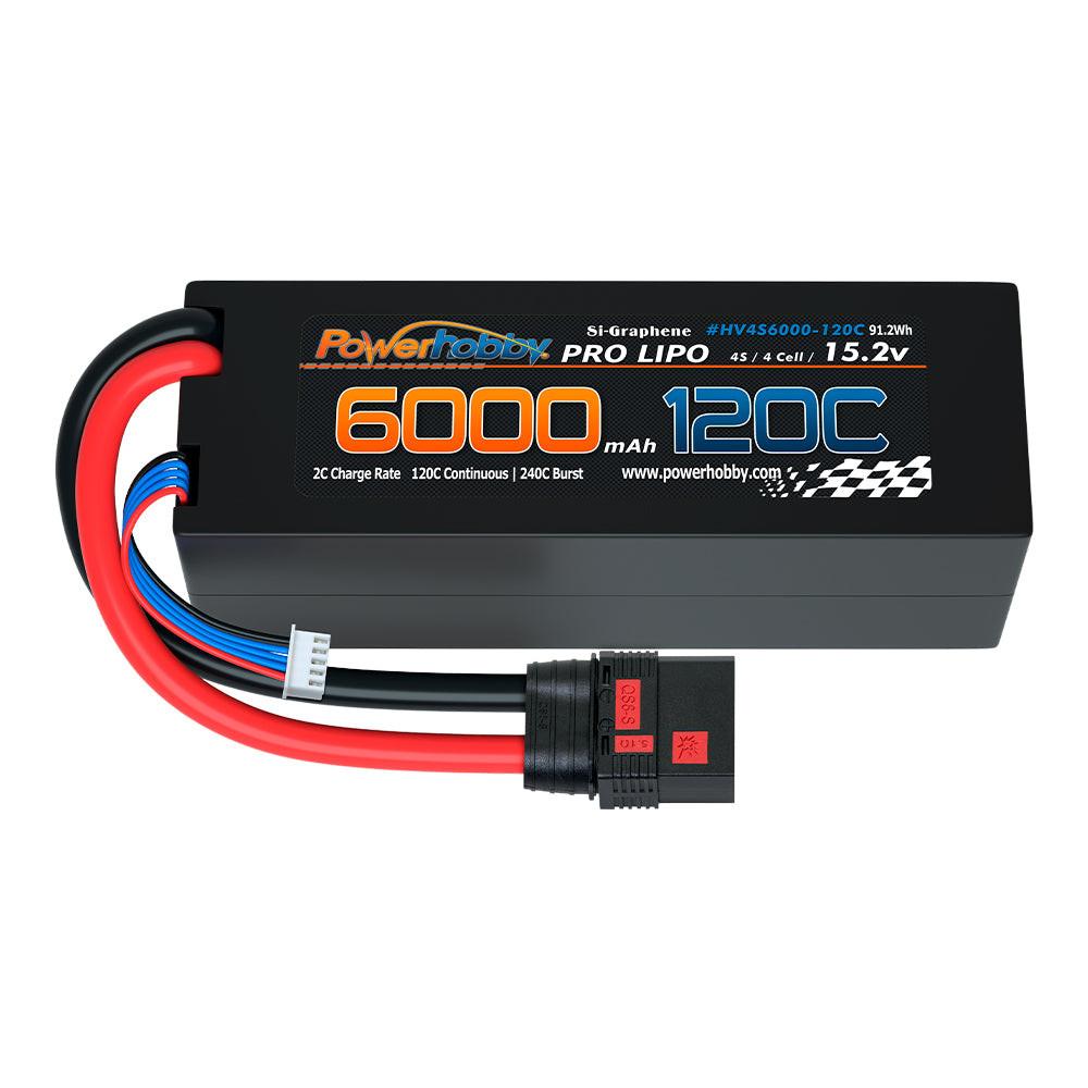Powerhobby 4s 15.2v 6000MAH 120C Graphene + HV Lipo Battery QS8 Plug Hard Case 8AWG