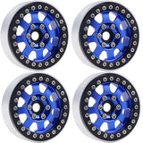Powerhobby B1 Aluminum 1.9 Beadlock Wheels w 9mm Hubs Blue (4) 1/10 Rock Crawler