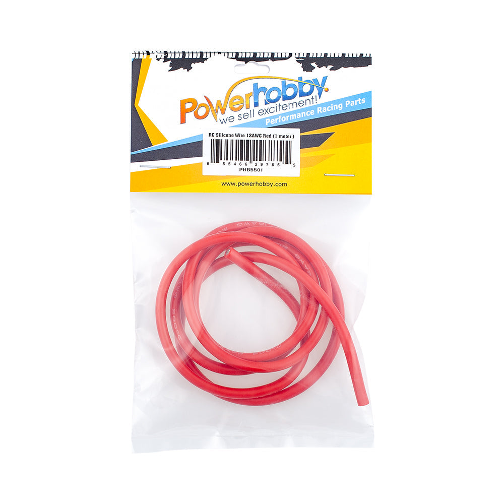 Powerhobby 12AWG RC Silicone Hookup Wire Red 1 Meter