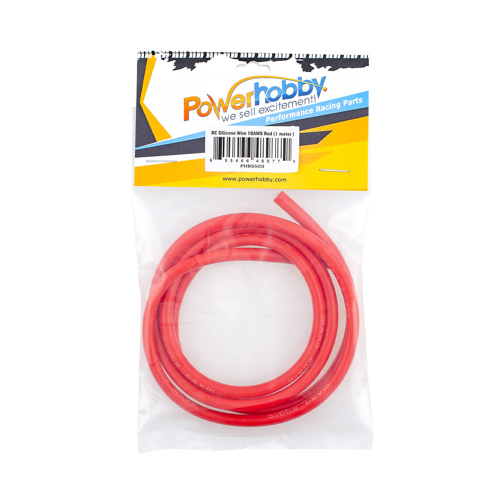 Powerhobby 10AWG RC Silicone Hookup Wire Red 1 Meter