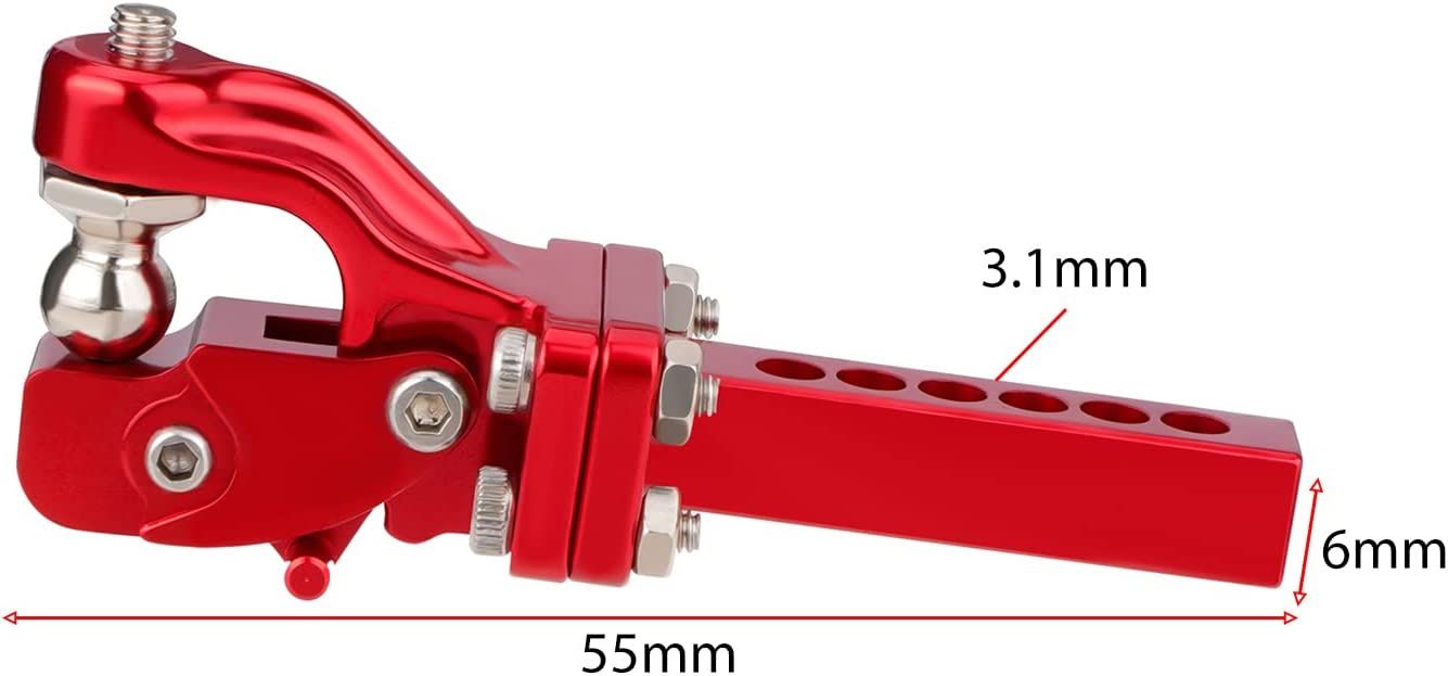 Powerhobby PHB5527Red Rescue Tow Trailer Hook Hitch Red 1/10 Crawler