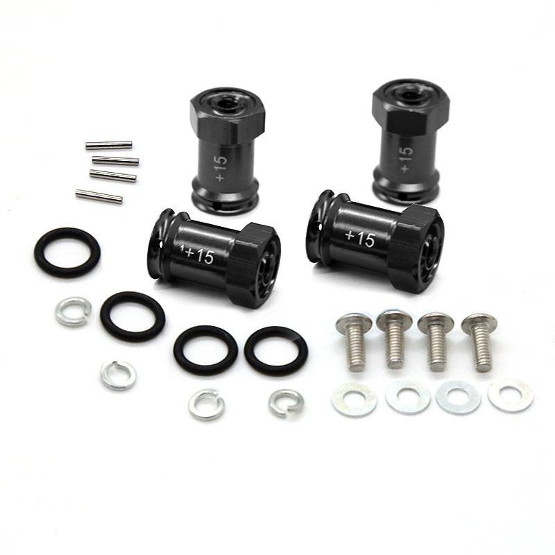 Powerhobby Aluminum Hex Adapters +15mm FOR Traxxas 1/16 E-Revo Slash Rally Summit