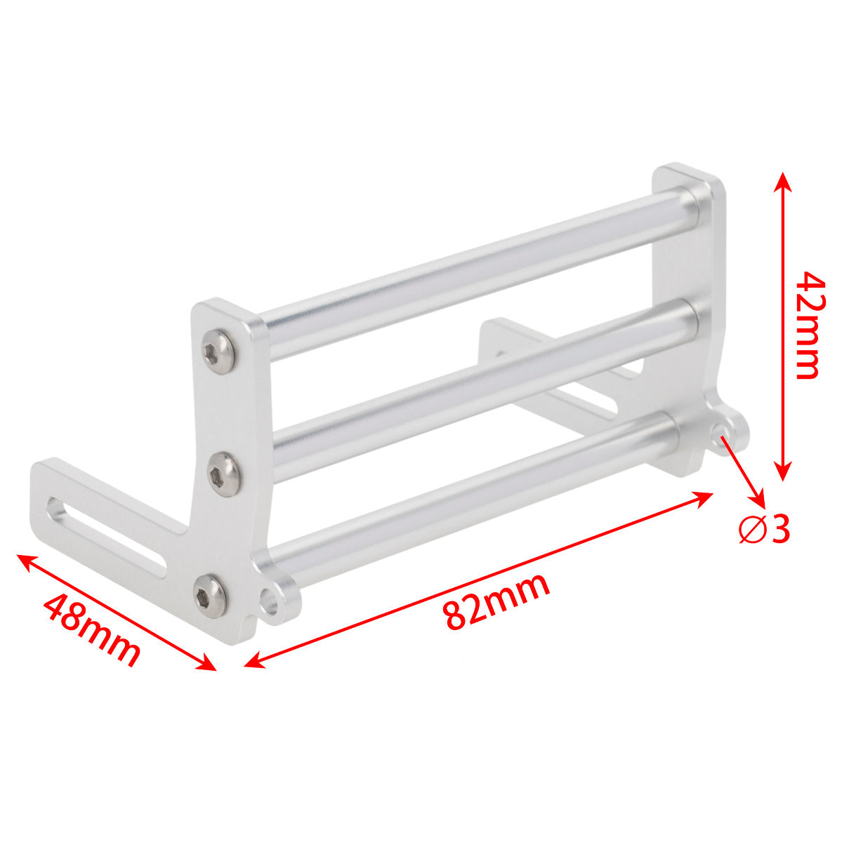 Powerhobby Aluminum Front Bumper Silber FOR TRX-4 SCX10 Rock Crawler