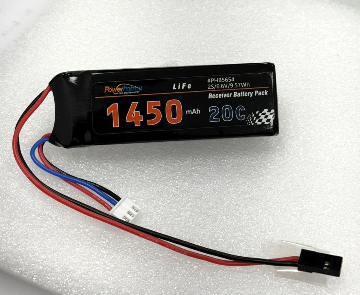 POWERHOBBY 5654 LiFe 2S 6.6V 1450mah LiFe Receiver Battery Pack