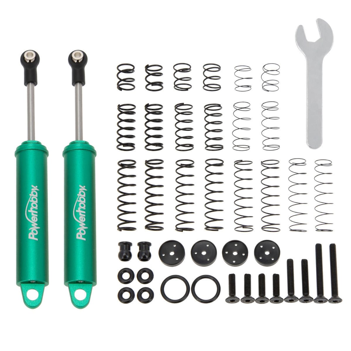 Powerhobby 110mm Promatics Two Stage Internal Spring Shocks (2) Green