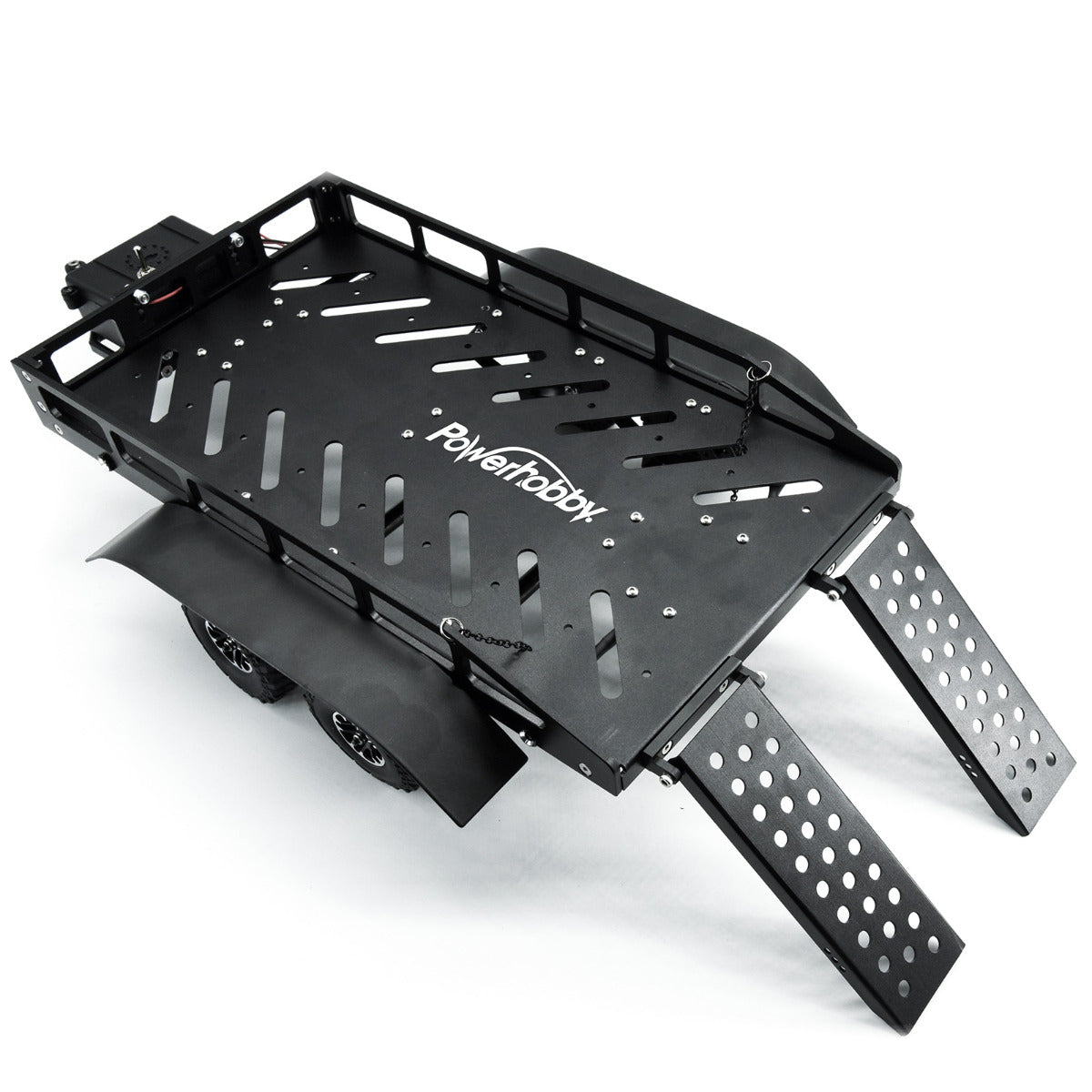 Powerhobby 1/18 / 1/16 Metal Trailer w Lights Black FOR Traxxas TRX-4M