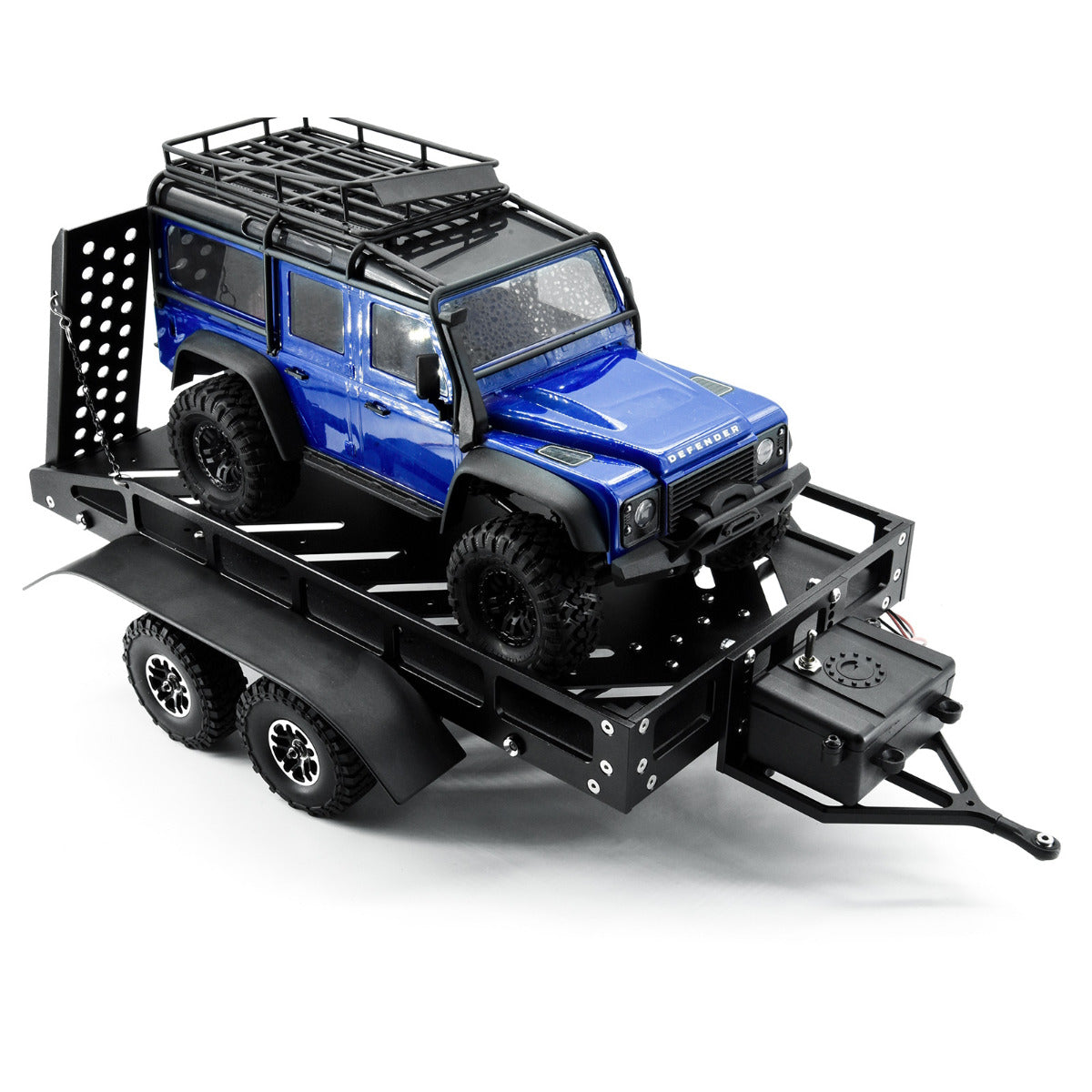 Powerhobby 1/18 / 1/16 Metal Trailer w Lights Black FOR Traxxas TRX-4M