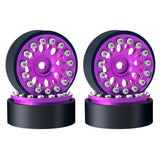Powerhobby 1.0 Aluminum Beadlock Crawler Wheels for 1/24 scale Purple