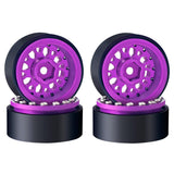 Powerhobby 1.0 Aluminum Beadlock Crawler Wheels for 1/24 scale Purple