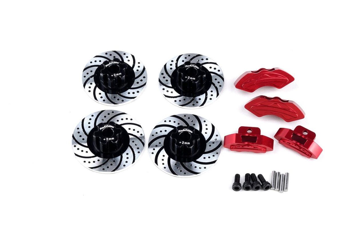 Powerhobby Aluminum Brake Disc w/ Red Calipers FOR Traxxas 4-Tec