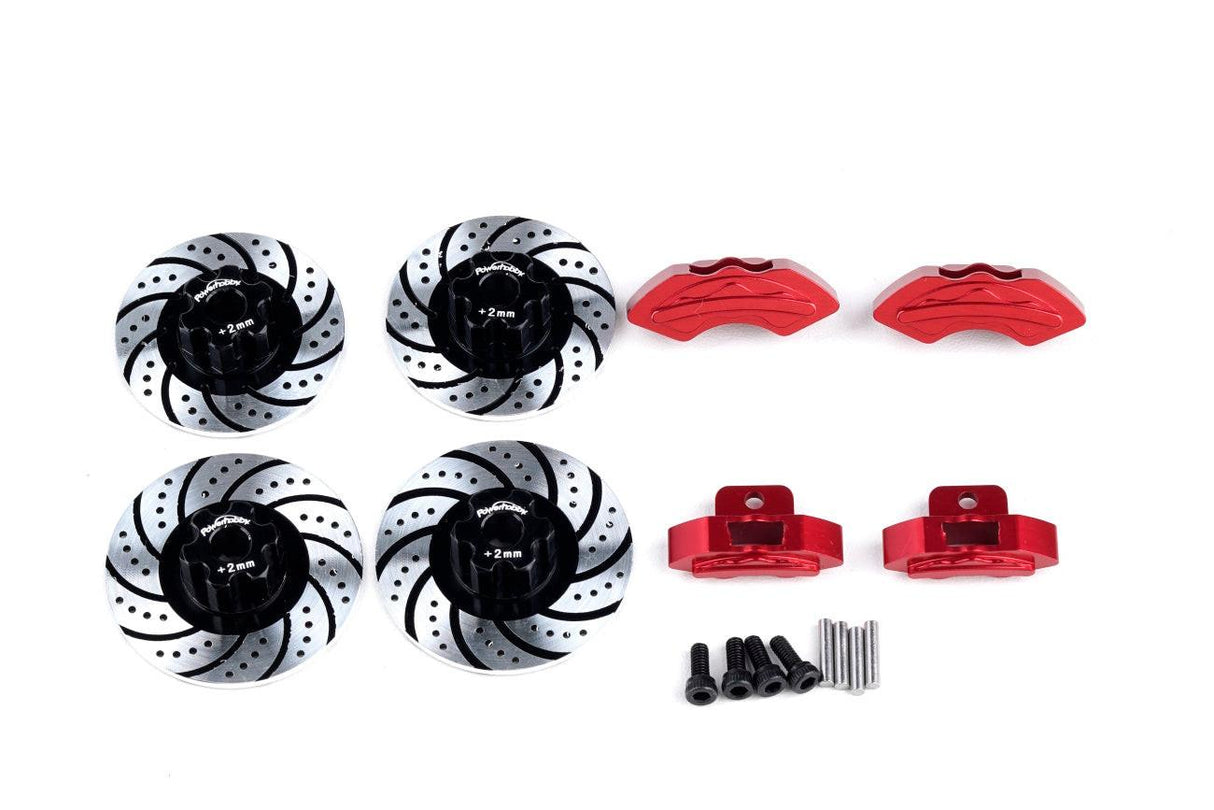 Powerhobby Aluminum Brake Disc w/ Red Calipers FOR Traxxas 4-Tec