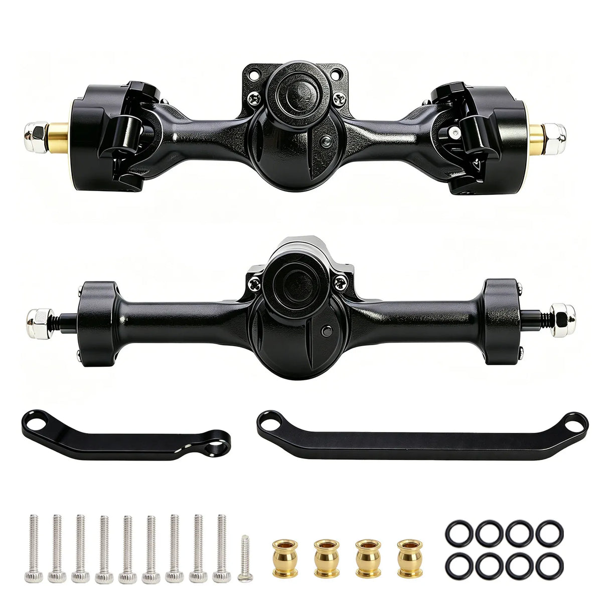 Powerhobby Axial SCX30 Front + Rear Aluminum Complete Axles Black