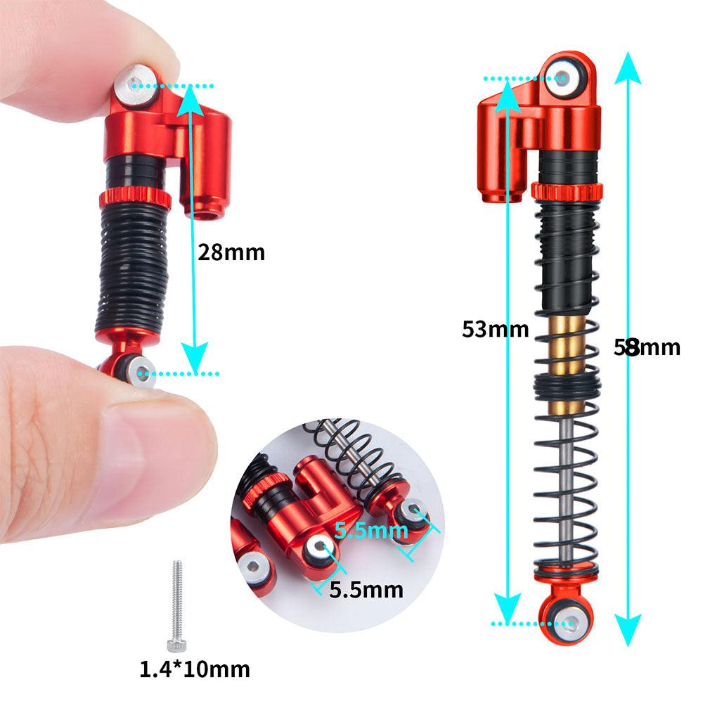 Powerhobby 1/24 Axial SCX24 Aluminum 58mm Long Travel Shocks Jeep Bronco Gray