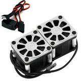 Powerhobby Twister Twin / Dual 40mm 1/8 1/5 Motor Aluminum Cooling Fan - Silver