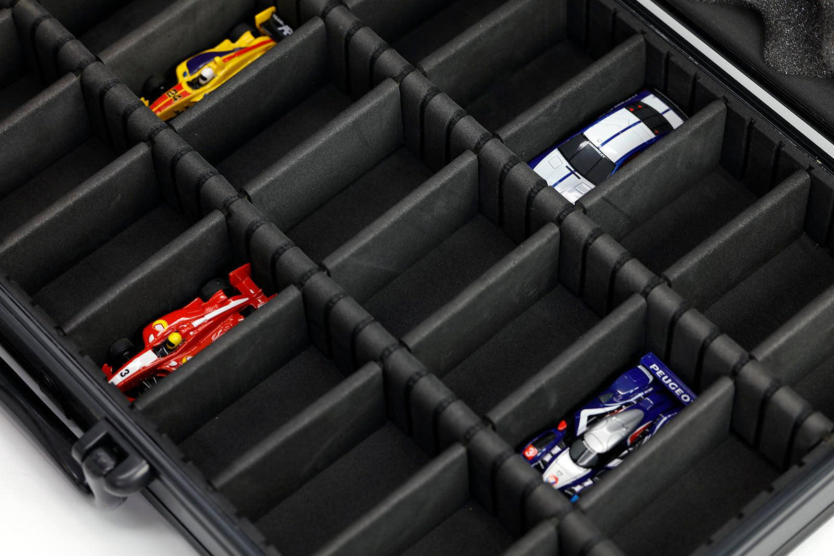 HO 1/64 Scale Diecast Slot Car Aluminum Carrying Case For AFX Auto World Hot Wheels