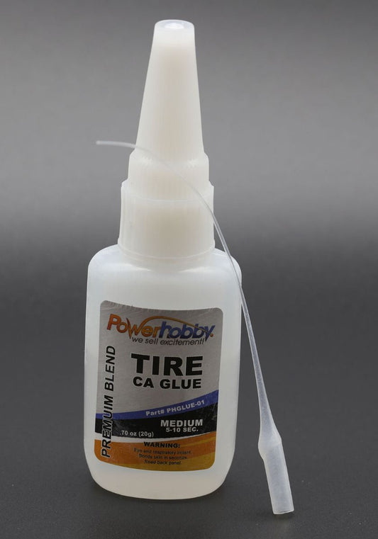 Powerhobby PHGlue-01 Premium Blend RC CA Pegamento para neumáticos con punta mediana 0.75 oz