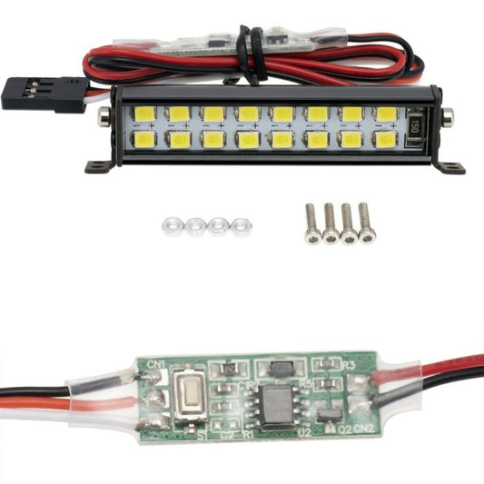 PowerHobby PHLight-010 52MM RC Barra de luces de doble fila 16 LED con controlador para 1/10 1/8