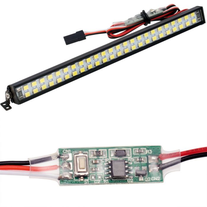 PowerHobby PHLight-012 147MM RC Barra de luces de doble fila 48 LED con controlador para 1/10 1/8