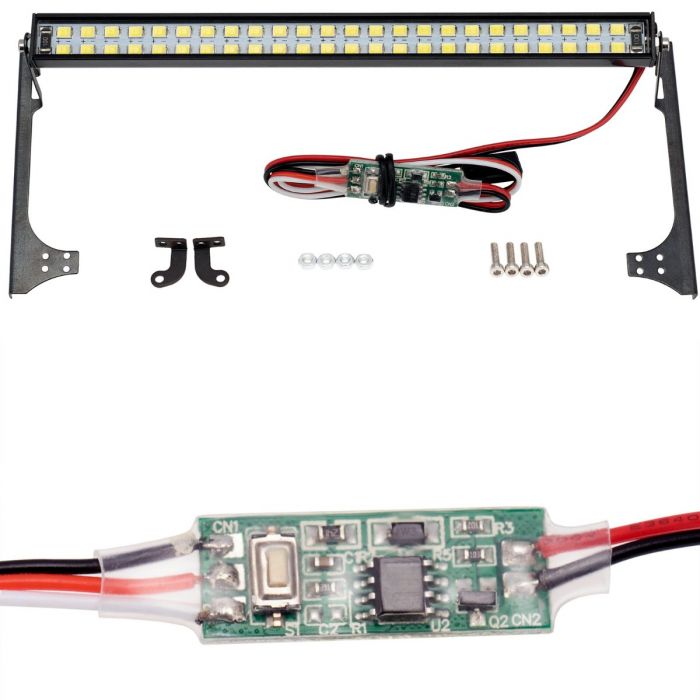 PowerHobby PHLight-013 Barre lumineuse LED double rangée RC 147 mm avec contrôleur pour Jeep 1/10