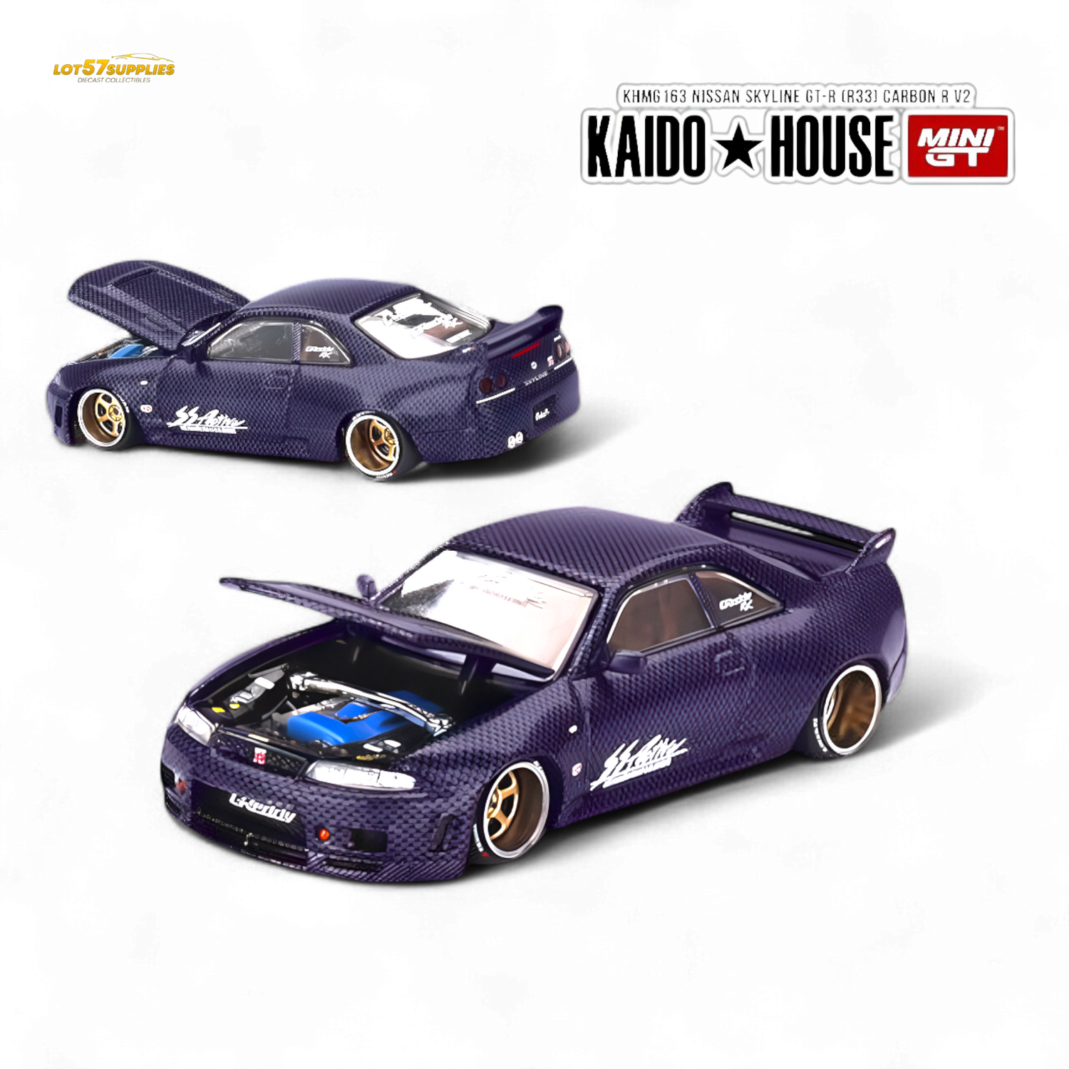 Mini GT Nissan Skyline GT-R R33 Purple 1:64