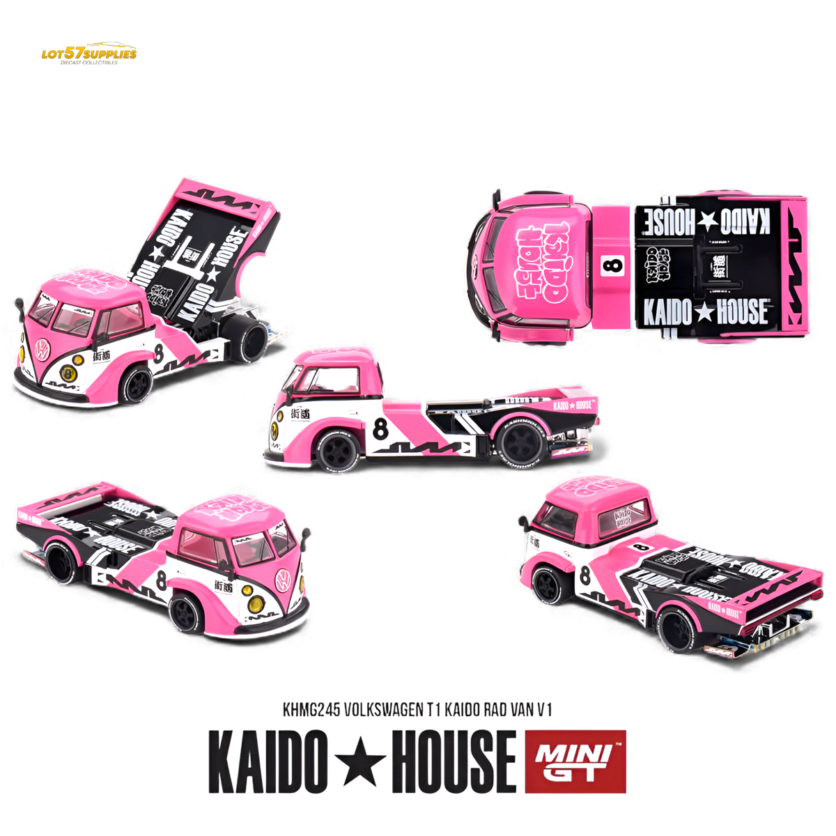 (Pre-Order) Mini GT x Kaido House Volkswagen T1 Kaido Rad Van V1 Pink ...
