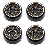 Powerhobby 1.0" Black Brass Beadlock Crawler Wheels 1/24 Axial SCX24