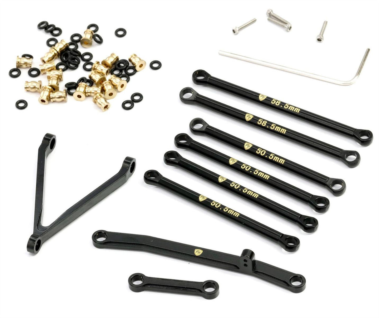 Powerhobby BRASS Suspension Links Steering Rod Tie 133.7mm SCX24 C10 Jeep