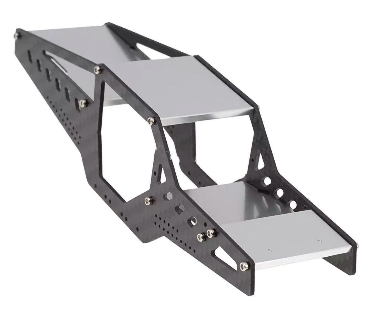 Powerhobby SCX24 Carbon Fiber Aluminum Rock Racer Conversion Chassis Kit Silver
