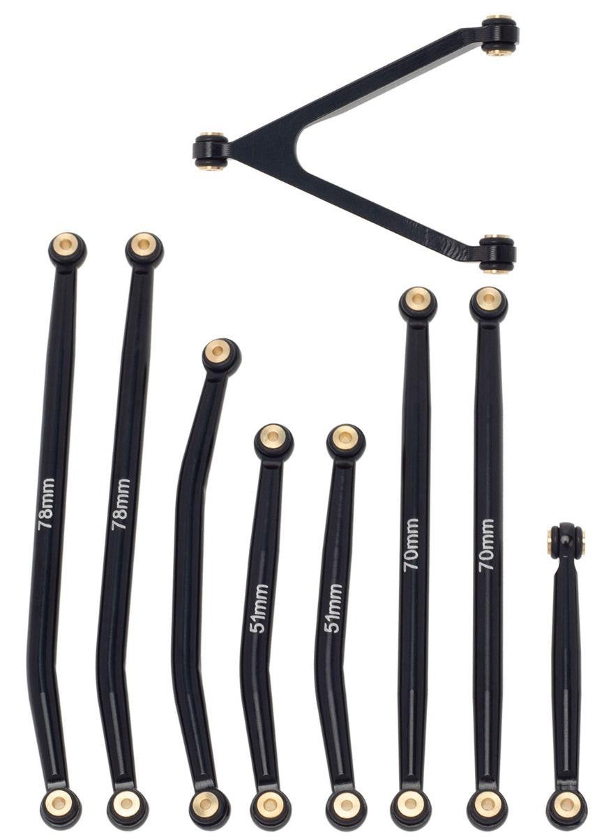 Powerhobby Aluminum SCX24 Betty Deadbolt High Clearance Chassis Links Set Black