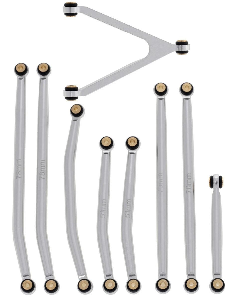 Powerhobby Aluminum SCX24 Betty Deadbolt High Clearance Chassis Links Set Grey