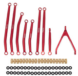 Powerhobby PHSCX24746-6 RED Aluminum SCX24 Betty Deadbolt High Clearance Chassis Links Set Red
