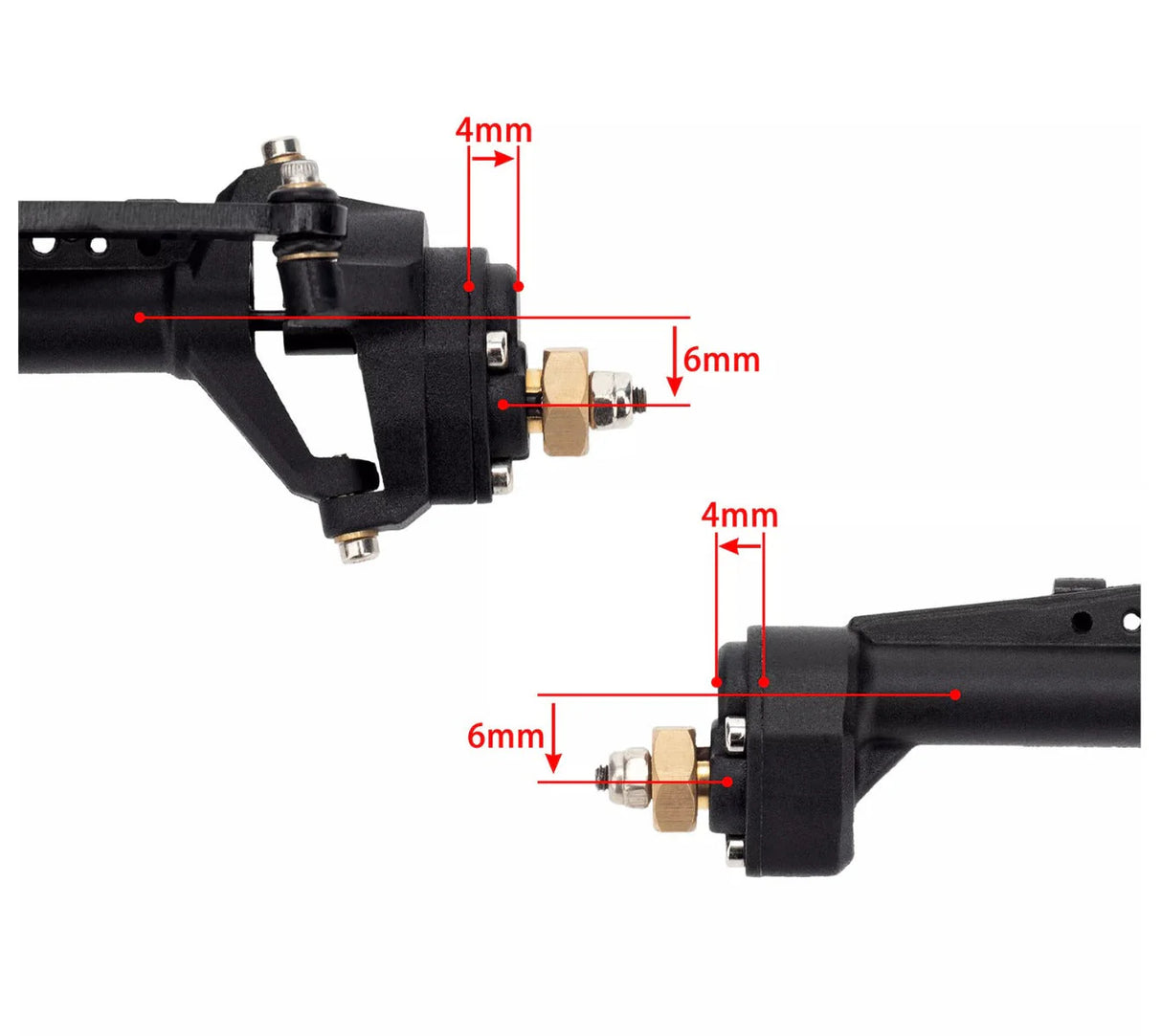 Powerhobby PHSCX24761 Axial SCX24 Front Rear Portal Axle Jeep C10 Bronco Deadbolt Crawler
