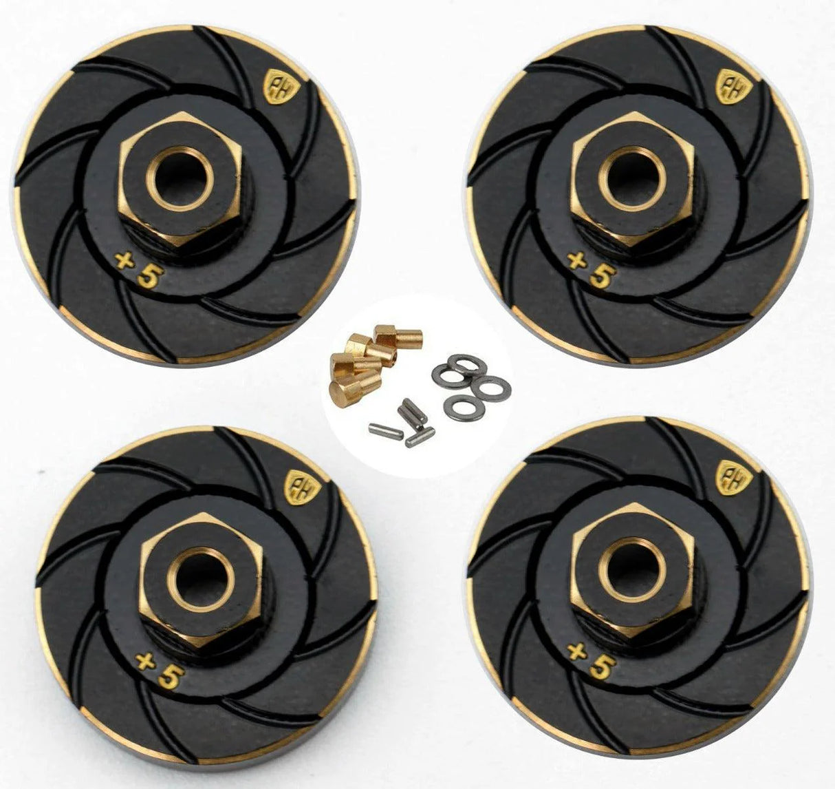 Powerhobby PHSCS2482 Axial SCX24 Brass Counterweight Wheel Hub Weights Adapter