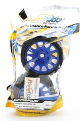 Powerhobby Scorpion Belted Monster Truck Tires / Wheels w 17mm Hex (2) BLUE