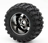 Powerhobby 1/8 Defender 3.8” Belted All Terrain Tires 17MM Mounted Chrome