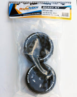 Powerhobby 1/8 GT Beast Belted Mounted Tires 17mm Medium Black Wheels