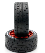 Powerhobby 1/8 GT Beast Belted Mounted Tires 17mm Soft Red Wheels