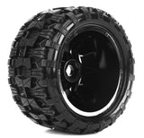 Powerhobby Raptor X Belted Mounted Tires / Wheels Black (4) Arrma Kraton 8s