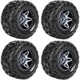 Powerhobby Raptor X Belted Mounted Tires / Wheels Black (4) Arrma Kraton 8s