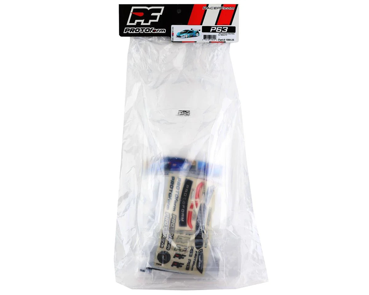 Protoform PRM1580-25 P63 1/10 Touring Car Body (Clear) (190mm) (Light Weight)