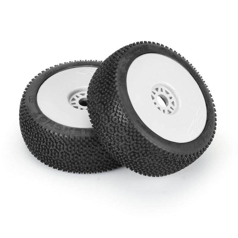 Pro-Line PRO9073233 1/8 Hex Shot S3 Front/Rear Buggy Tires Mounted 17mm White 2