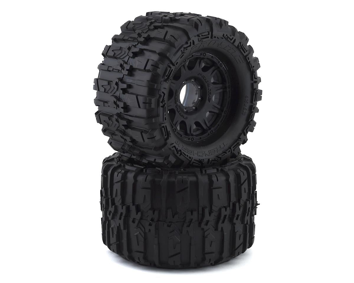 Pro-Line 10155-10 Zanjadora HP Neumáticos para camión premontados con cinturón de 3,8" (2) (negro) (M2) con ruedas Raid