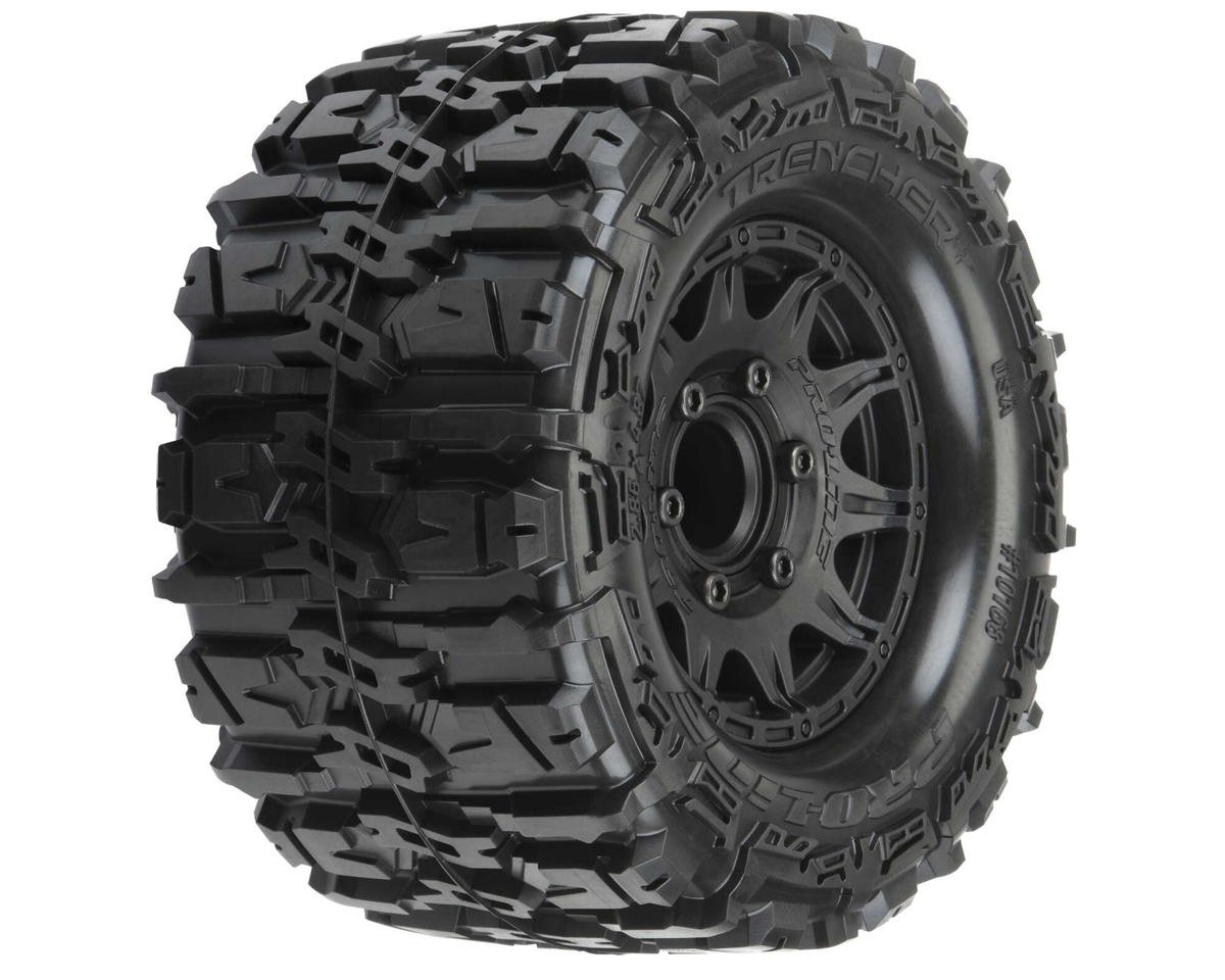 Pro-Line 10168-10 Trencher HP Belted 2.8" Pre-Mounted Truck Tires (M2) (2) (Black) w/Raid Rear Wheels