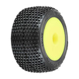 Pro-Line 1/18 Hole Shot Front/Rear Mini-T Tires Mounted 8mm Yellow Wheels (2)