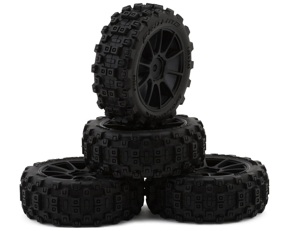 Pro-Line 10246-10 Badlands MX 1.9" Pre-Mounted Buggy Tire w/Mach-10 Wheel (Black) (4) (Typhon Grom) (Medium)