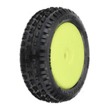 Pro-Line 8298-12 1/18 Wedge Front Carpet Mini-B Tires Mounted 8mm Yellow Wheels (2)