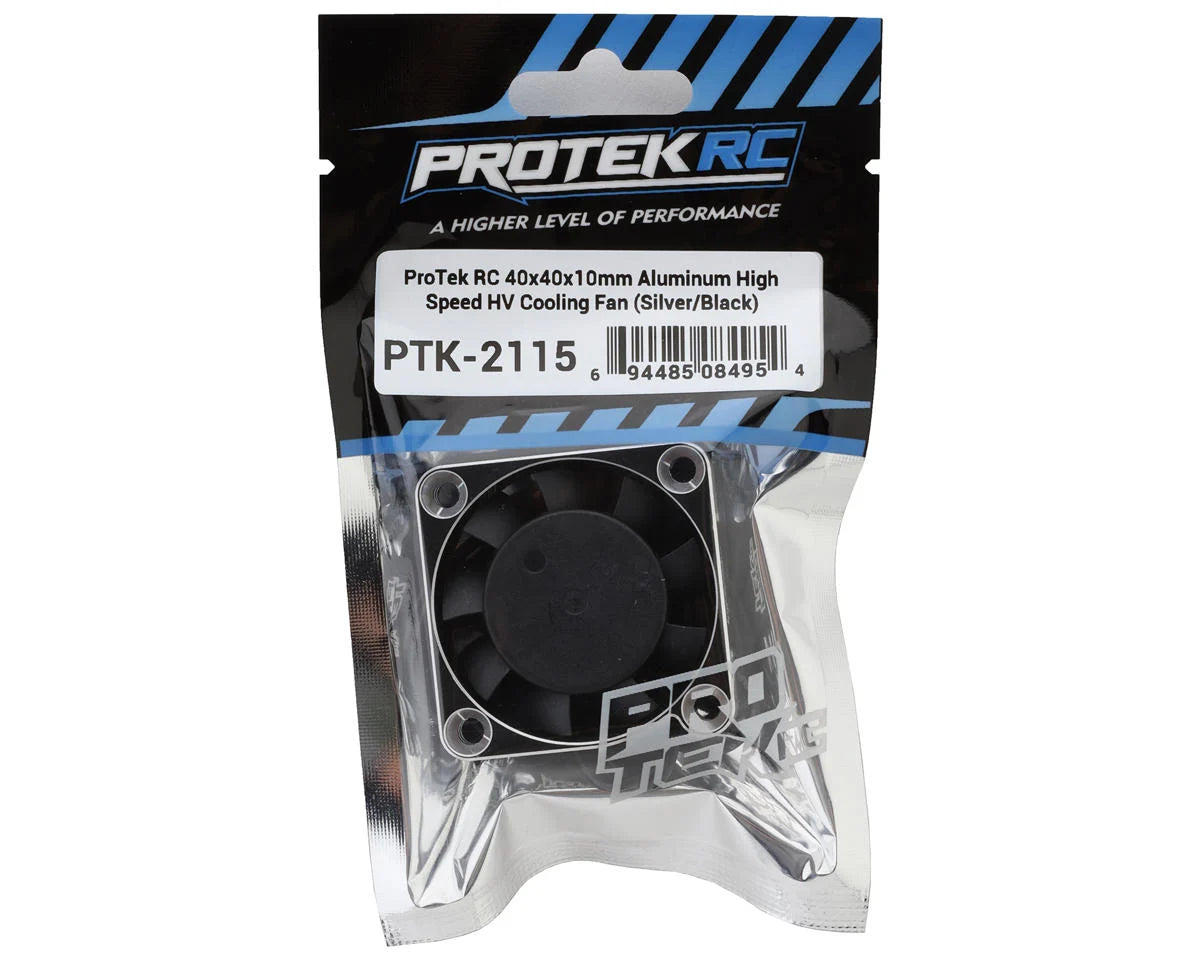ProTek PTK-2115 RC 40x40x10mm Aluminum High Speed HV Cooling Fan (Silver/Black)