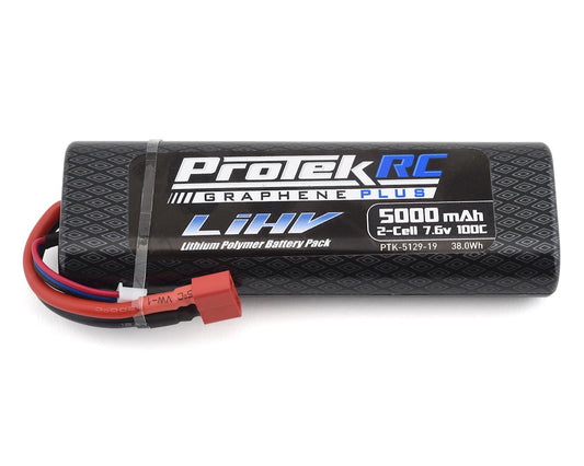 ProTek PTK-5129-19 RC 2S 100C Si-Grafeno + HV LiPo Stick Pack TCS Batería (7,6 V/5000 mAh) con conector estilo T (aprobado por ROAR)