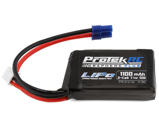 ProTek RC 5141-22 2S 50C 1100mAh Losi Mini T/B & JRX2 LiPo Battery w/EC2 Connector